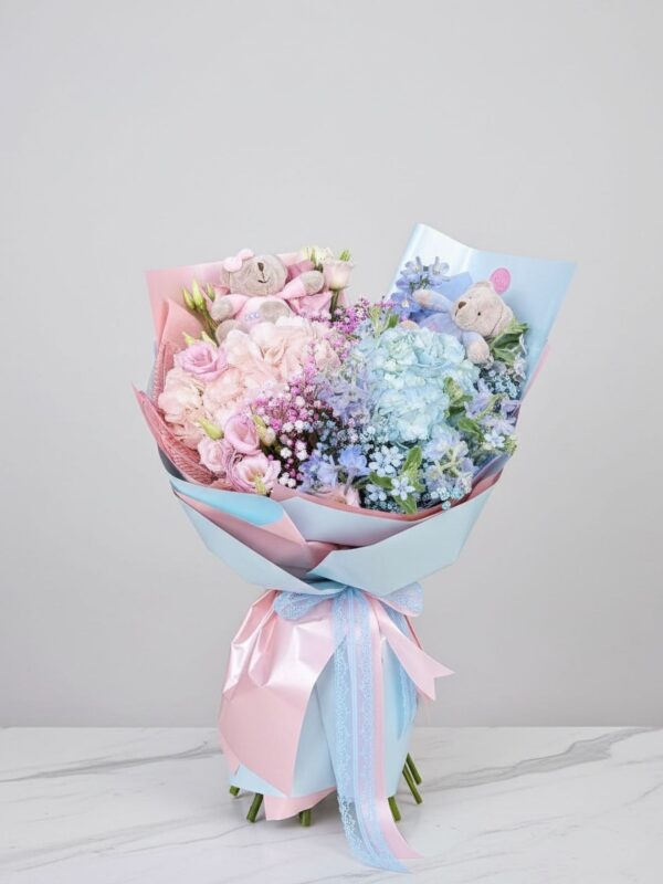 Buchet roz albastru