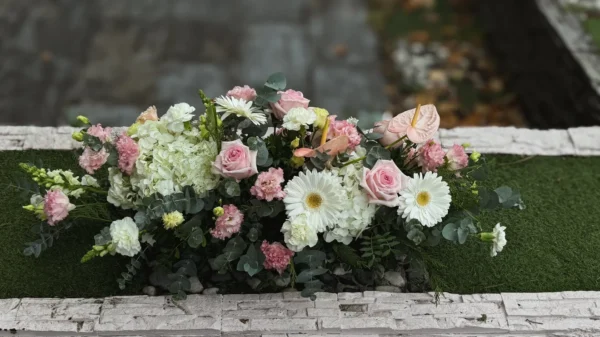 Jerbă funerară Soft pink